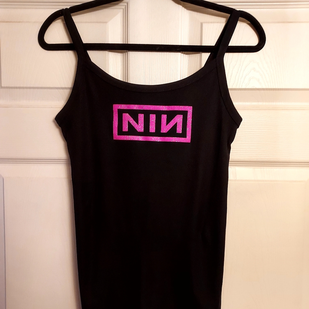 Nine inch nails Tank Top vintage logo the downward Spiral Nine Inch Nails Crop
